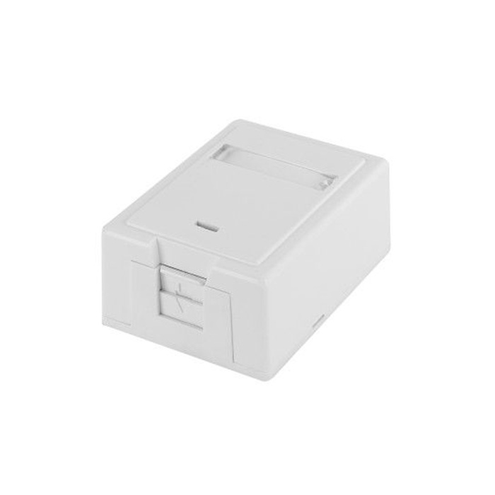 Surface Mount Box (48 x 65 x 29,2 mm) with 1 port for RJ45 Keystone Jack, White Surface Mount Box (48 x 65 x 29,2 mm) with 1 port for RJ45 Keystone Jack, White