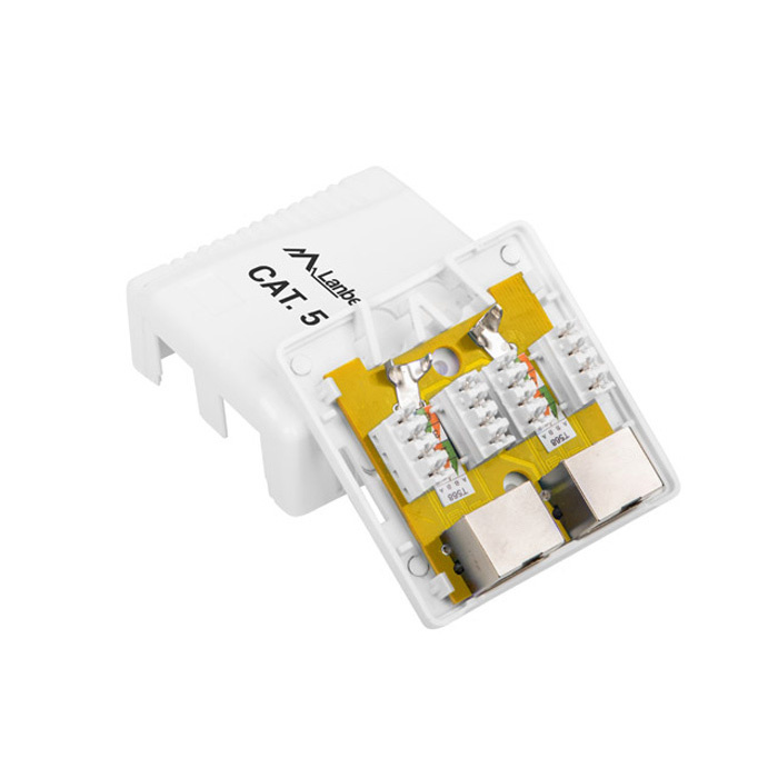 Surface Mount Box CAT.5E FTP with 2 RJ45 - White Surface Mount Box CAT.5E FTP with 2 RJ45 - White