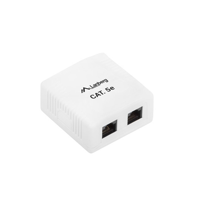 Surface Mount Box CAT.5E UTP with 2 RJ45 - White Surface Mount Box CAT.5E UTP with 2 RJ45 - White