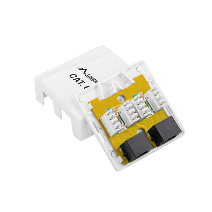 Surface Mount Box CAT.6 UTP with 2 RJ45 - White Surface Mount Box CAT.6 UTP with 2 RJ45 - White