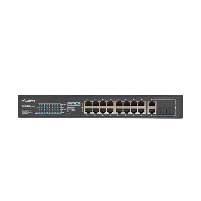 SWITCH 16x 100MB POE+/2x 1GB/1x SFP RACK 19" UNMANAGED GIGABIT ETHERNET 250W SWITCH 16x 100MB POE+/2x 1GB/1x SFP RACK 19" UNMANAGED GIGABIT ETHERNET 250W