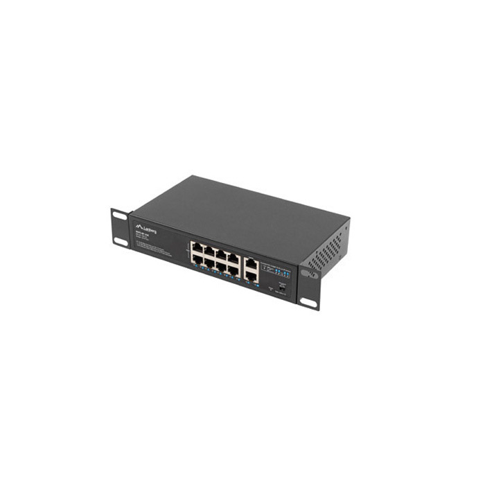 SWITCH 8x 100MB POE+/2x 1GB UNMANAGED RACK 10"/19" GIGABIT ETHERNET 120W SWITCH 8x 100MB POE+/2x 1GB UNMANAGED RACK 10"/19" GIGABIT ETHERNET 120W
