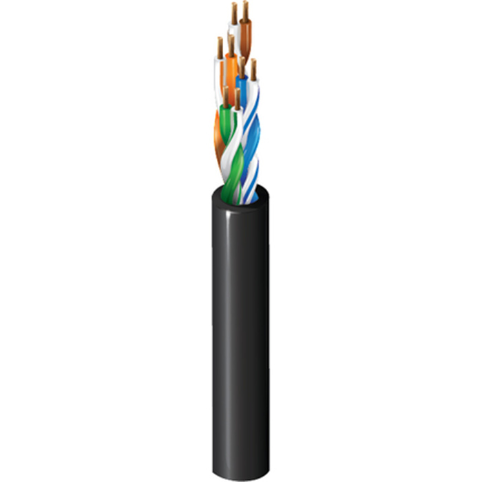 Tactical Flexible Cat 5E (U/UTP, 4 Bonded Pairs, AWG24) PVC, Ø 6,35mm, Black Tactical Flexible Cat 5E (U/UTP, 4 Bonded Pairs, AWG24) PVC, Ø 6,35mm, Black