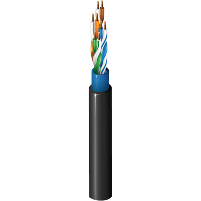 Tactical Flexible Cat 5E (U/UTP, 4 Bonded Pairs, AWG24) PVC Upjacketed, Ø 7,62mm, Black Tactical Flexible Cat 5E (U/UTP, 4 Bonded Pairs, AWG24) PVC Upjacketed, Ø 7,62mm, Black