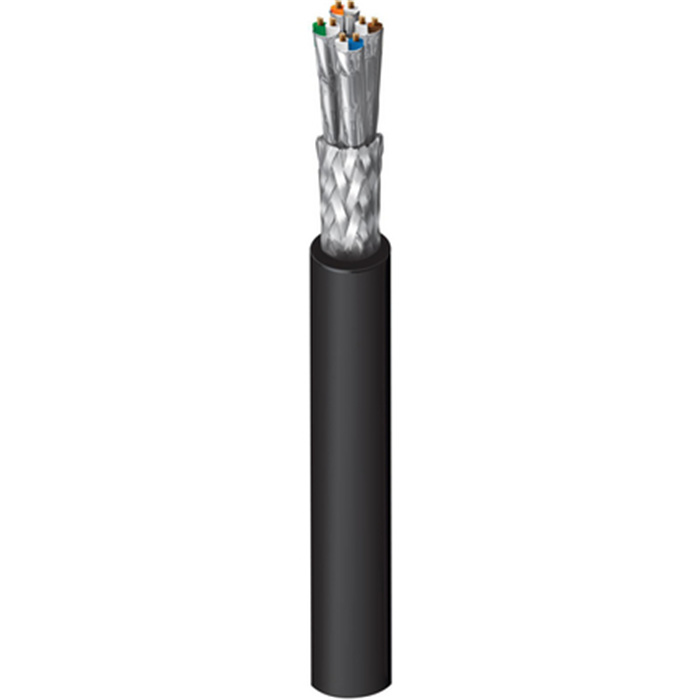 Tactical Flexible CAT 6A (S/FTP, 4 Unbonded Pairs, AWG24) PVC, Ø 7,9mm, Black Tactical Flexible CAT 6A (S/FTP, 4 Unbonded Pairs, AWG24) PVC, Ø 7,9mm, Black