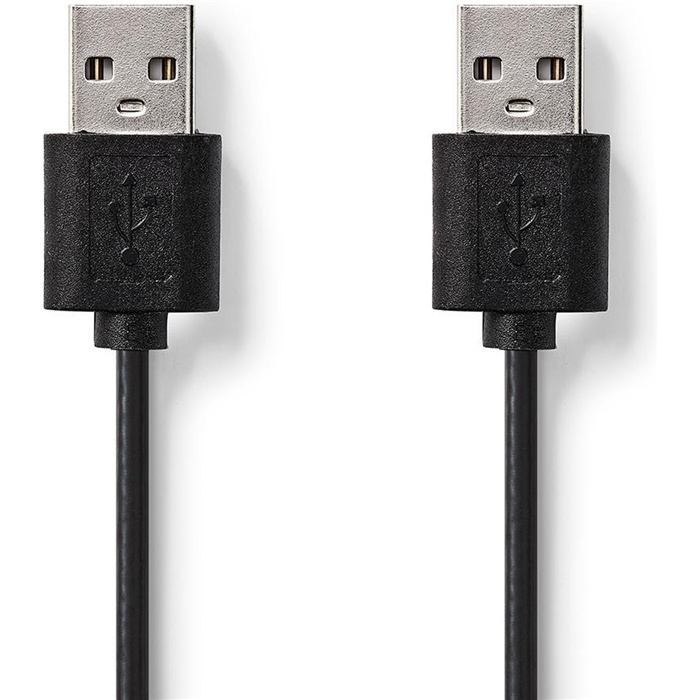 USB-A male - USB-A male (USB 2.0) Cable (480 Mbps), Black - 2m USB-A male - USB-A male (USB 2.0) Cable (480 Mbps), Black - 2m