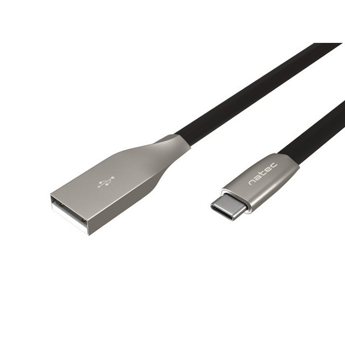 USB-C male - USB-A male (USB 2.0) Cable (480 Mbps), Quick Charge 3.0 (36W), Black Metal - 1m USB-C male - USB-A male (USB 2.0) Cable (480 Mbps), Quick Charge 3.0 (36W), Black Metal - 1m