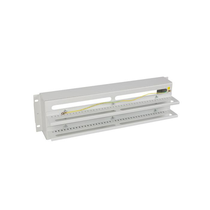 VOLTAGE DISTRIBUTION PANEL 19" 3U WITH DIN RAIL TS-35 - GRAY VOLTAGE DISTRIBUTION PANEL 19" 3U WITH DIN RAIL TS-35 - GRAY