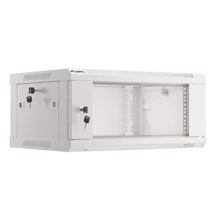 WALL-MOUNT 19" 4U/600x450 (Flat Pack) GREY with GLASS front door WALL-MOUNT 19" 4U/600x450 (Flat Pack) GREY with GLASS front door