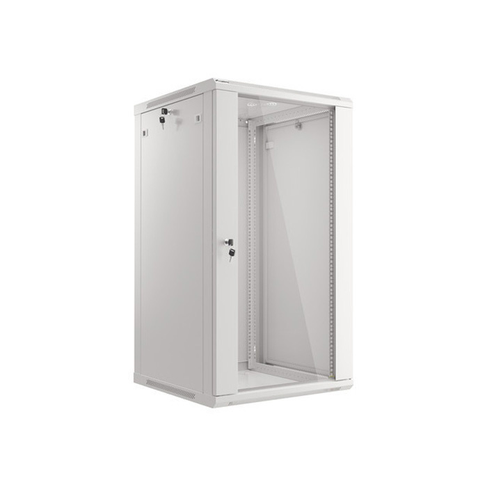 WALL-MOUNT 19” 22U/600x600 (Flat Pack) GREY with GLASS front door WALL-MOUNT 19” 22U/600x600 (Flat Pack) GREY with GLASS front door