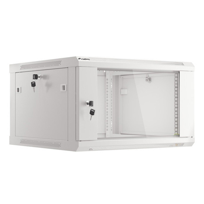 WALL-MOUNT 19” 6U/600x600 (Flat Pack) GREY with GLASS front door WALL-MOUNT 19” 6U/600x600 (Flat Pack) GREY with GLASS front door