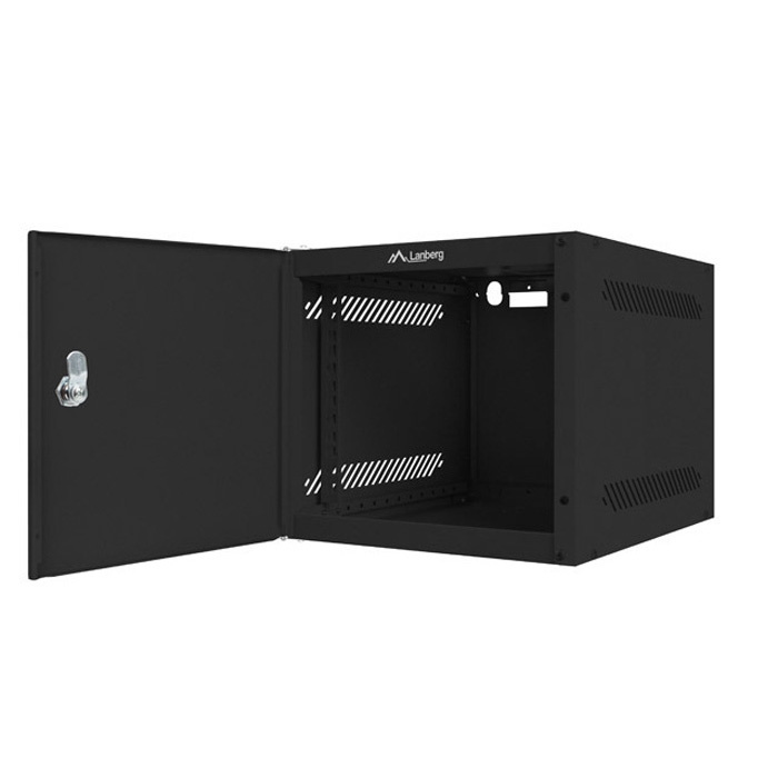 Wall mount rack 10” - 6U - 280 x 310, Black (RAL9004), Metal front door (Unassembled) Wall mount rack 10” - 6U - 280 x 310, Black (RAL9004), Metal front door (Unassembled)