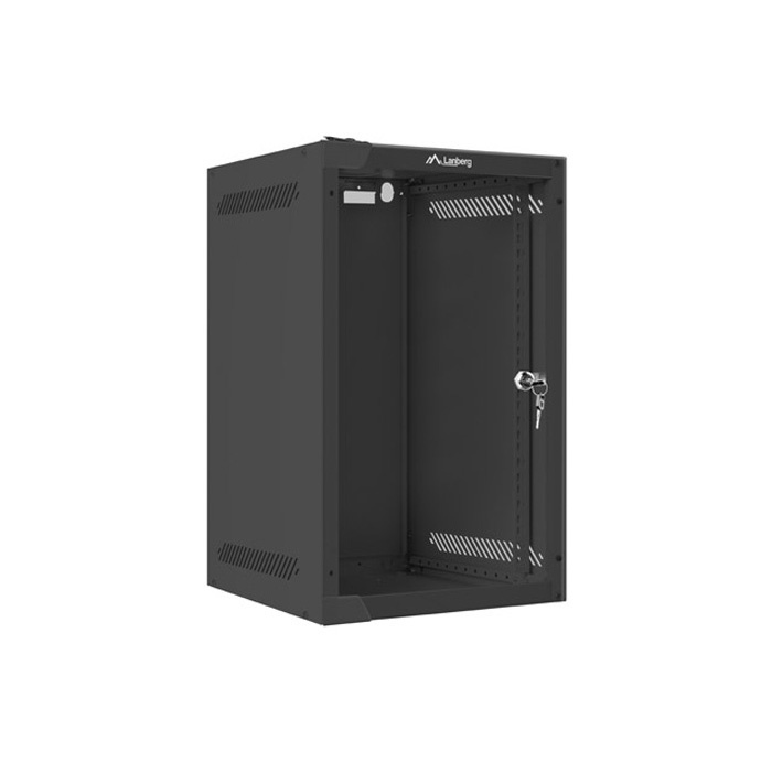 Wall mount rack 10” - 9U - 280 x 310, Black (RAL9004), Glass front door (Unassembled) Wall mount rack 10” - 9U - 280 x 310, Black (RAL9004), Glass front door (Unassembled)