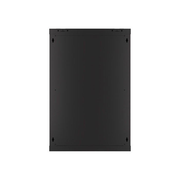 Wall mount rack 19” - 18U - 600 x 600, Black (RAL9004), Glass front door (Unassembled) Wall mount rack 19” - 18U - 600 x 600, Black (RAL9004), Glass front door (Unassembled)