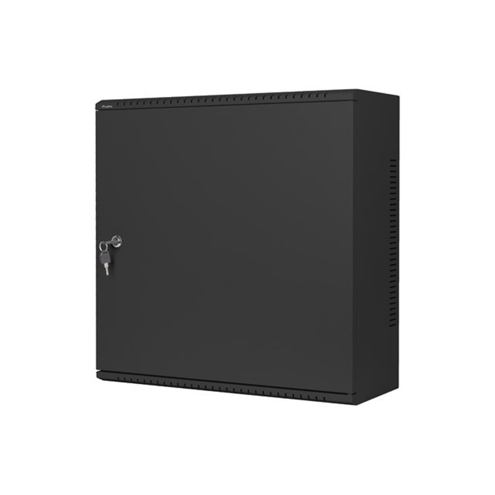 Wall mount rack 19” - 6U - 540 x 200, Black (RAL9004), Metal front door (Assembled) Wall mount rack 19” - 6U - 540 x 200, Black (RAL9004), Metal front door (Assembled)