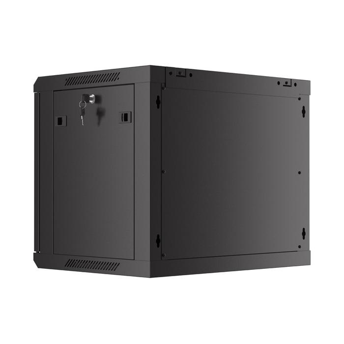 Wall mount rack 19” - 9U - 600 x 450, Black (RAL9004), Mesh front door (Unassembled) Wall mount rack 19” - 9U - 600 x 450, Black (RAL9004), Mesh front door (Unassembled)