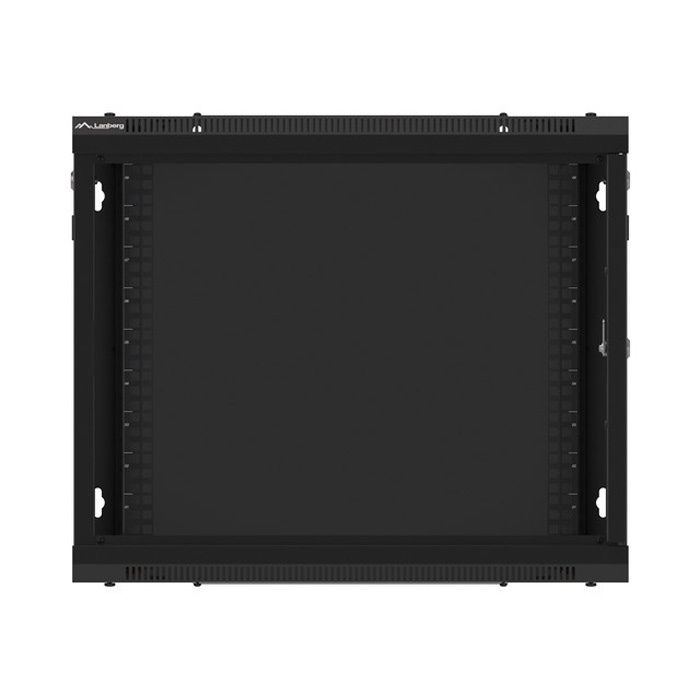 Wall mount rack 19” - 9U - 600 x 450, Black (RAL9004), Metal front door (Unassembled) Wall mount rack 19” - 9U - 600 x 450, Black (RAL9004), Metal front door (Unassembled)