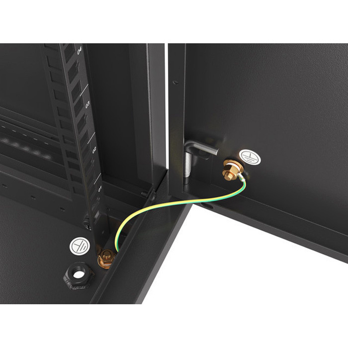 Wall mount rack 19” - 9U - 600 x 600, Black (RAL9004), Metal front door (Unassembled) Wall mount rack 19” - 9U - 600 x 600, Black (RAL9004), Metal front door (Unassembled)