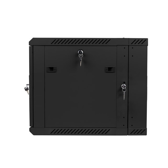 Wall mount rack 19” - 9U - 600 x 600 (double section), Black, Glass front door (Unassembled) Wall mount rack 19” - 9U - 600 x 600 (double section), Black, Glass front door (Unassembled)