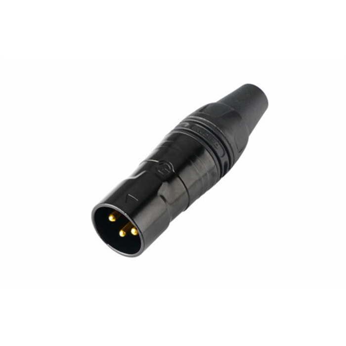 Z Series/Airtight - 3 pole XLR male cable connector, Black housing & Gold contacts Z Series/Airtight - 3 pole XLR male cable connector, Black housing & Gold contacts