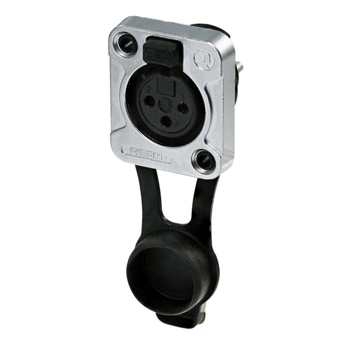 Z Series/Outdoor (IP65) - 3 pole XLR female D-size chassis connector, Chrome housing & tin contacts Z Series/Outdoor (IP65) - 3 pole XLR female D-size chassis connector, Chrome housing & tin contacts