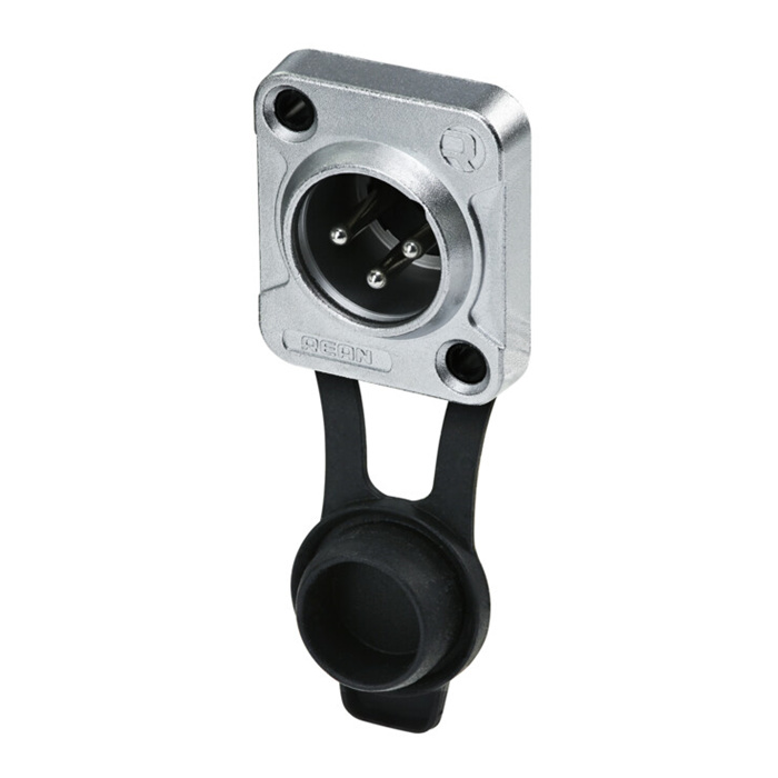 Z Series/Outdoor (IP65) - 3 pole XLR male D-size chassis connector, Chrome housing & tin contacts Z Series/Outdoor (IP65) - 3 pole XLR male D-size chassis connector, Chrome housing & tin contacts
