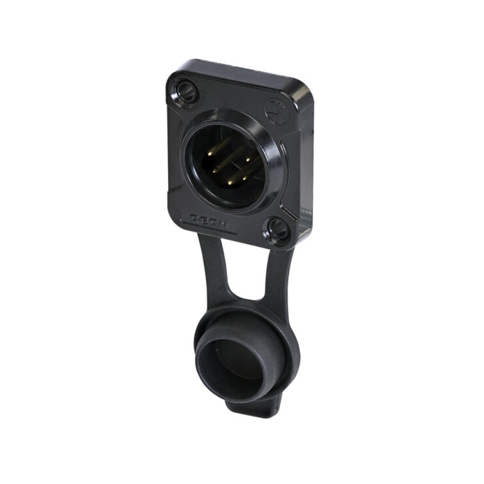 Z Series/Outdoor (IP65) - 5 pole XLR male D-size chassis connector, Black housing & gold contacts Z Series/Outdoor (IP65) - 5 pole XLR male D-size chassis connector, Black housing & gold contacts